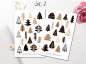 Preview: Weihnachten Bäume und Tiere Sticker Set